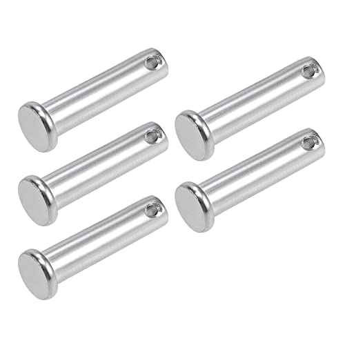 METALLIXITY Clevis Pins (10mmx40mm) 5Pcs, Single Hole Flat Head 304 Stainless Steel Fastener Pin - for Metal Devices, Furniture Installation, Industrial, DIY