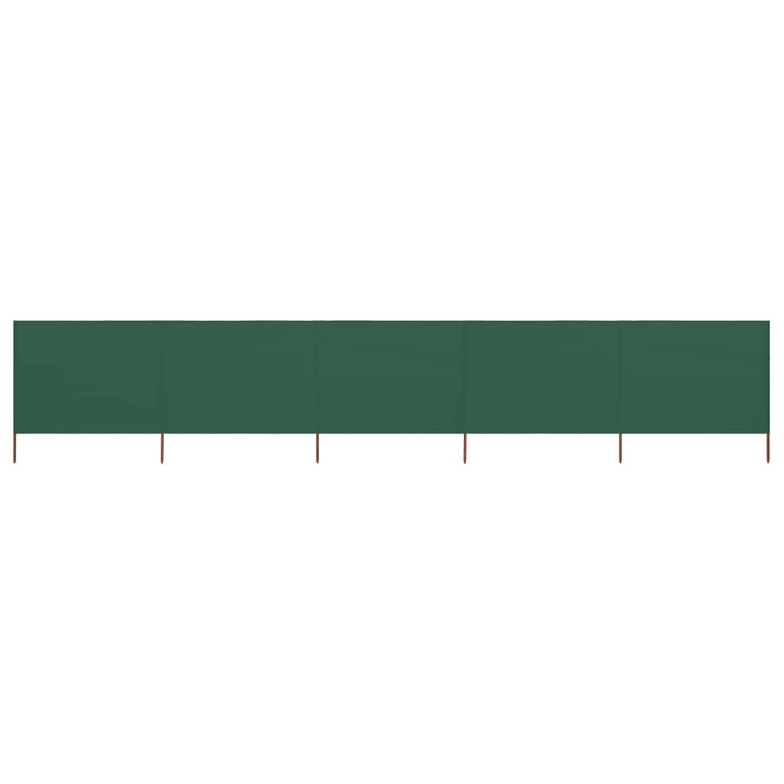 Homgoday Paravento in tessuto a 5 pannelli, 600 x 120 cm, verde, per campeggio, protezione dal vento, per giardino, spiaggia, parasole, protezione per la privacy