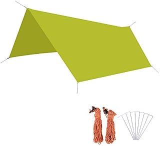 Azarxis Tent Tarp Waterproof 3m x 2.2m/3m Camping Tarpaulin Groundsheet Hammock Rain Fly Shelter Footprint Sunshade Canopy Ultralight for Backpacking Hiking (Green, M - 220 cm x 300 cm)