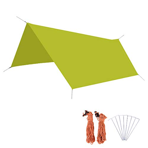 Azarxis Toldo Impermeable de Tienda de Campaña Ligero Lona del Piso para Sol Playa Pícnic Césped Mochilero con Accesorios Camping (Verde - M)