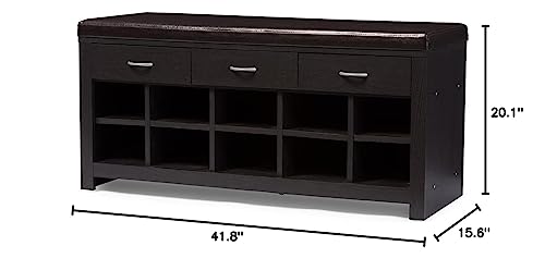 Baxton Studio Entryway Bench, Espresso