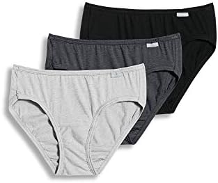 Jockey Women's Elance® Bikini 3-Pack Grey Heather/Charcoal Grey Heather/Black Bikini 7 (XL)
