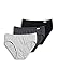 Jockey Women's Underwear Elance Bikini - 3 Pack, grey heather/charcol heather/black, 7