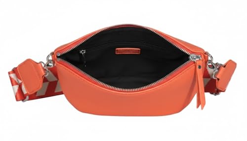 Bauchtasche Damen stylisch Umhängetasche Hüfttasche Bodybag Gürtel Crossbody Bag Schultertasche mit Verstellbaren Gurt 25 (Orange, M / 28 x 18 x 9 cm)