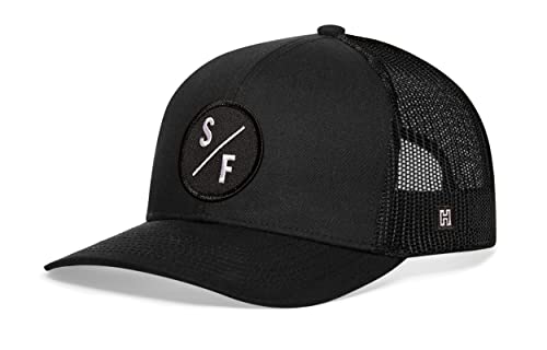 Image of HAKA State City Trucker Hat for Men & Women, Adjustable Baseball Hat, Mesh Snapback, Sturdy Outdoor Black Golf Hat