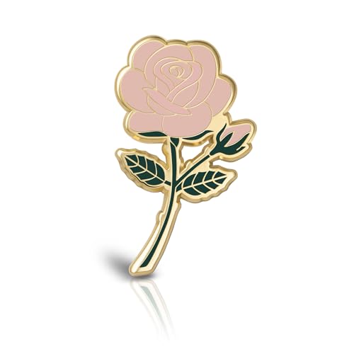 Image of Rose Enamel Pins June Birth Month Flower Elegant Lapel & Brooch, Perfect for Bulk Gifts, Floral Lovers, Wedding Suits Birthday Gift and Flower Accessory for Floral Lovers - Great Gift Idea Rose Pin Brooch