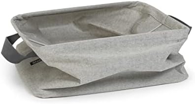Brabantia - Foldable Laundry Basket - Multi-functional Storage - Folds Flat - Water Resistant Coating - Soft Lifting Handles - Large Volume - Grey - 35L