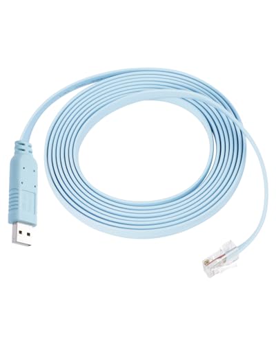 GELRHONR USB zu RJ45 Konsolenkabel, 3M/9.8Ft, USB Typ A auf RJ45 Stecker, Serielles Kabel für Router/Switches, Windows, OS, Linux, Blau