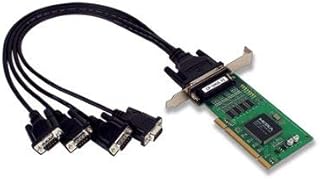 MOXA CP-104UL-DB9M 4-Port RS-232 Board, DB9 Male Cable Include,Universal PCI Bus,Low-Profile,230.4Kbps Male DB44,Embedded Surge Protection 16KV ESD