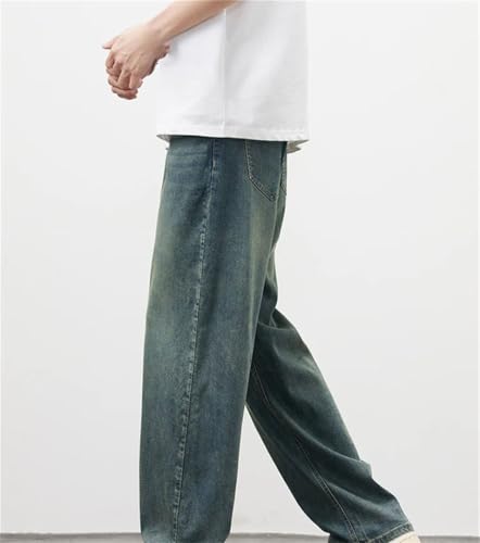 Men's Straight Vintage Jeans Soft Lyocell Casual Trousers Korean Fashion Baggy Denim Pants3