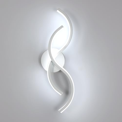 DELIPOP Applique da Parete Interno 15 W, Creativo Moderna Lampada da Parete LED in Acrilico, Lampada da Muro Interno Bianca per Soggiorno, Camera da letto, Corridoio, Bianca Fredda 6500 K