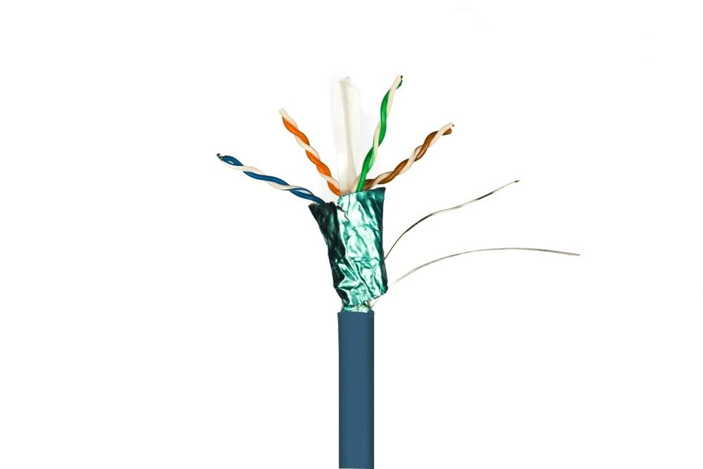Danicom CAT6 FTP 50m câble sur bobine rigide - LSZH (Dca), POE, Ethernet, LAN, câble de raccordement, câble de données, RJ45 - pour armoire de serveur, commutateurs, routeurs, modems !