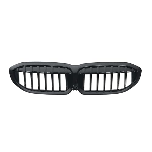 Parrilla Delantera Parrilla Delantera Tipo Riñón Coche para Serie 3 G20 G21 2019+ Color Negro Brillante Una Sola Barra Parrilla Radiador
