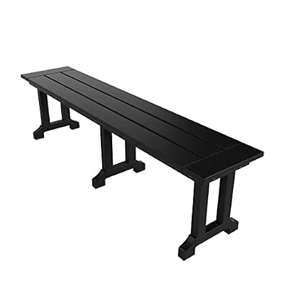 WO Home Furniture 65" Hdpe Outdoor Bench, 660lbs Weight Capacity, Patio Bench Weatherproof for Outdoor Garden, Park, Yard, Front Porch, Black
