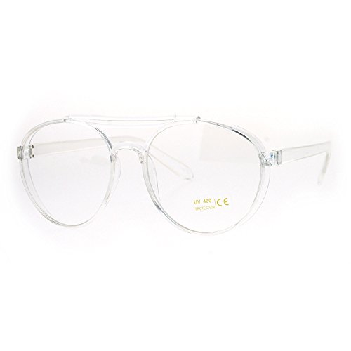 Unique Poindexter Clear Frame Plastic Pilot Racer Style Clear Lens Eye Glasses2