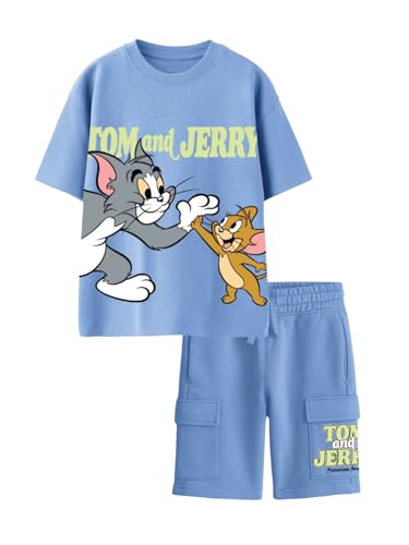 Image of Nap Chief Kids Cotton Official Tom & Jerry Co ord Set for Boys & Girls, T Shirt and Shorts for Casual Wear