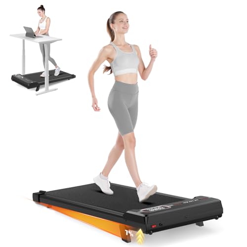 HomeFitnessCode Walking Pad Laufband mit Neigung - Laufpad für Zuhause Steigung Walkpad Untertisch Elektrisch 1-8 KMH Walking Band, Schwarz+Weiß