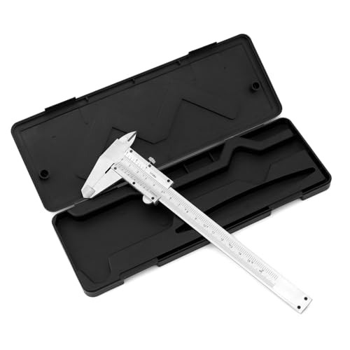 QWORK® Messschieber, Hochpräziser Messschieber 6 Zoll/150 mm, 0,05 mm/1/128 Zoll Toleranzmessschieber mit Feststellschraube für vielseitige Messungen