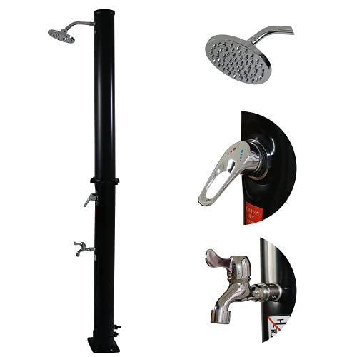 Melko Solardusche 20 Liter Gartendusche Schwarz Pooldusche Außendusche Campingdusche - Farbauswahl (Schwarz)