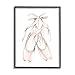 Stupell Industries Soft Pink Ballerina Slippers Ballet Dance Shoes, Designed by Studio Q Black Framed Wall Art, Off-White