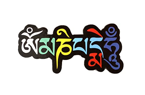 Skywalk Leh Ladakh Souvenir Wooden Fridge Magnet - Om Ma Ni Padme Hum (Multicolour)