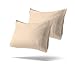 Mezzati Luxury Set of 2 Pillow Cases - Sale - High Quality 1800 Prestige Collection Brushed Microfiber Bedding - Money Back Guarantee (Beige, Set of 2 King Size Pillow Cases)