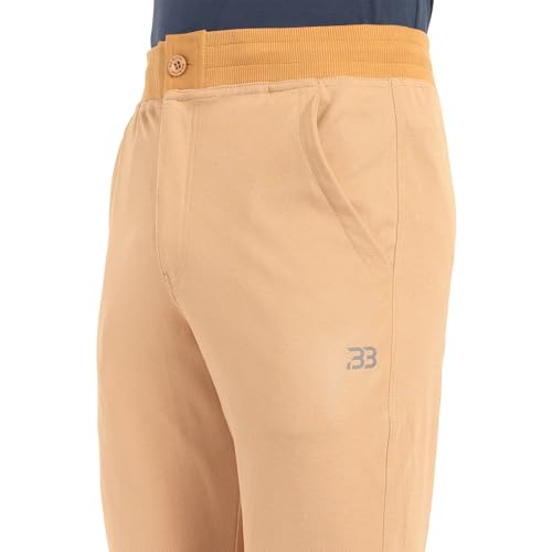 Image of Big Button Men's Cotton Slim Fit Trackpant with Front Button Open