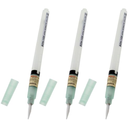 BON-102 Soldering Flux Pen, 3Pcs Refillable Transparent Flux Rosin Brush Tip Pen for PCB Board Soldering & Maintenance