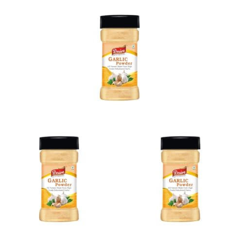 Image of Desire Dehydrated Garlic Powder, 200g | No Additives, Ideal for Cooking, Seasoning, and Baking | Natural Flavor Enhancer (Pack of 3)
