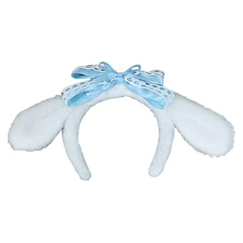 UIKEEYUIS Doll Set Simulation Plush Figure Dress Cotton Rabbit Ear Toy Collection, Headband Cover