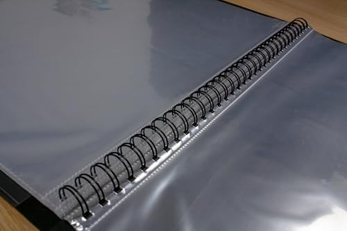 eco-eco A3 90% recycled 60 pocket Fold Flat Spiral Bound display book, eco188, Black - Image 4