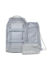 Satch 3-teiliges Schultaschen-Set Hellgrau