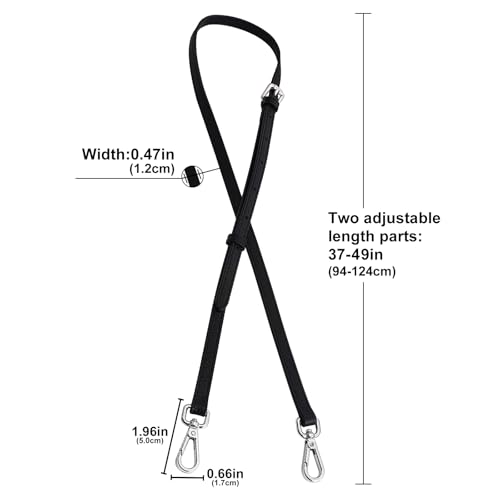 Image of Bag Leather Strap Replacement Crossbody Shoulder Straps for xs MINI Pouch, No Damage Conversion Kits Accessories (MINI-Black-Silver hardware)