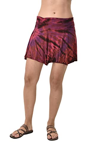TCG Women's Tie-Dye Mini Skirt - Red-Multi3
