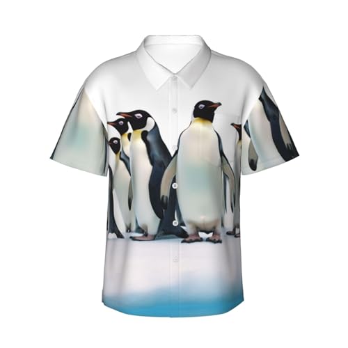 Chemise hawaïenne homme pingouins anti transpirante à manches courtes