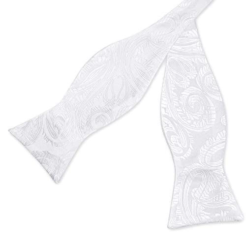 Image of DiBanGu Mens Silk Self Bow Tie Set 4PCS for Tuxedo Wedding