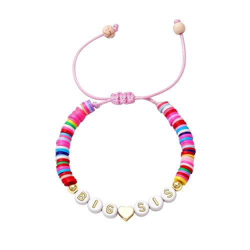 Big Sister Bracelet for Toddler Daughter Niece Big Sis Bracelet Matching Outfits shirts Sister Gift for Teen Girls Announcement Jewelry for Girls Charm Birthday Gifts