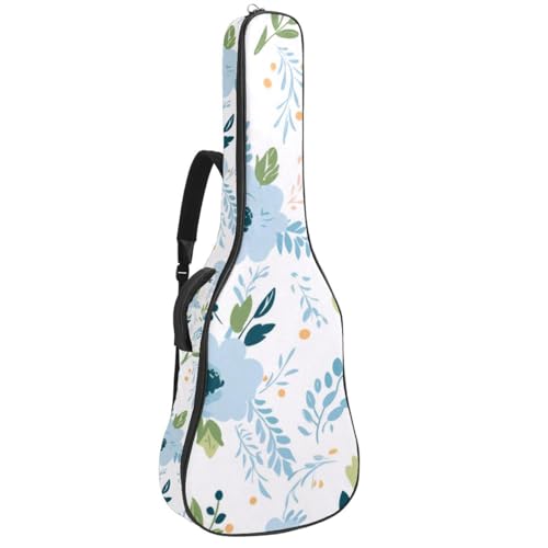 Housse de guitare étanche à motif floral bleu pour vos répétitions et cours