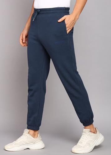 Image of Alan Jones Clothing Men's Regular Fit Mid Rise Fleece Jogger Regular Pants For Winterwear