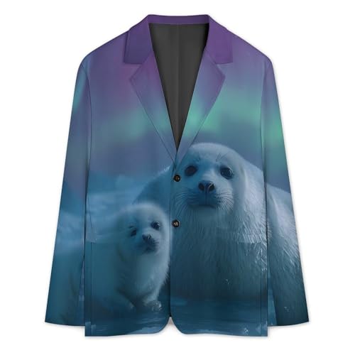 Seals Ocean Men's Blazer Printed Button Suit Jacket Slim Sport Coat Blazers3