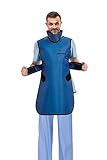 YTFLOT Radiation Xray Apron Shield Half Lead Apron for X-Rays 0.5mmpb Blue M with Lead Thyroid Shield Collar Lightweight