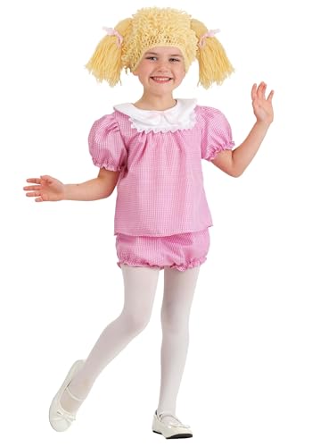Fun Costumes Toddler Cabbage Garden Kid Costume with Dress Wig and Diaper Cover | Cabbage Patch Style Doll Halloween Outfit 4T