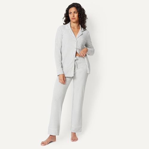 Image of Amazon Essentials Women's Long Sleeve Cotton Modal Pajama Set, Loungewear with Full-Length Bottom