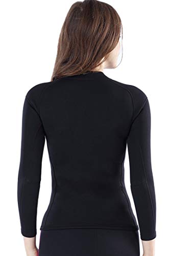 Chaqueta de neopreno para mujer Micosuza, 1.5 mm, manga larga, cremallera frontal miniatura 3