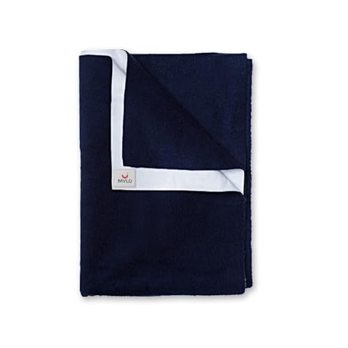 Image of Mylo Baby Waterproof Mattress Protector for Baby (0-3 Years), Extra Absorbent, Soft and Reusable Quick Dry Sheets (Medium, 100cm x 70cm,Navy Blue)