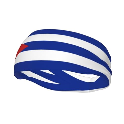 Cuba Flag Sports Headband for Men Women Stretch Sweatband Flag of Cuba Headband Unisex Bandana Outdoor Running Cycling Workout Yoga Gym
