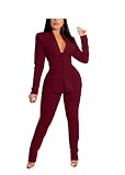 Women's Basic Tracksuit Suit Blazers Corset And Pants Suit Office Elegant Matching 2 Piece Set red01 S