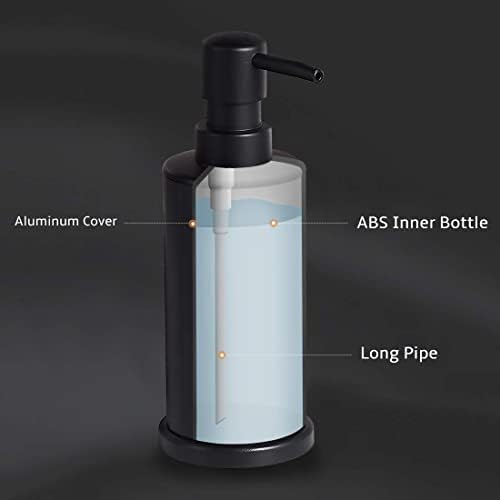 BGL Liquid Soap Dispenser, Freestanding Aluminum Hand Soap Dispenser 8.8 Oz Rustproof for Bathroom and Kitchen (black)