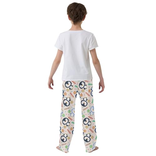 ZZKKO Penguin Cute Cartoon Candy Boys Pants for Kids Jogger Pants with Pockets S-XL3