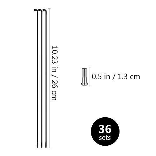Besportble 36Pcs Bend Bicycle Spokes With Nipples 260Mm Stainless Steel Cycling Spokes For Mountain Bike #TOP4